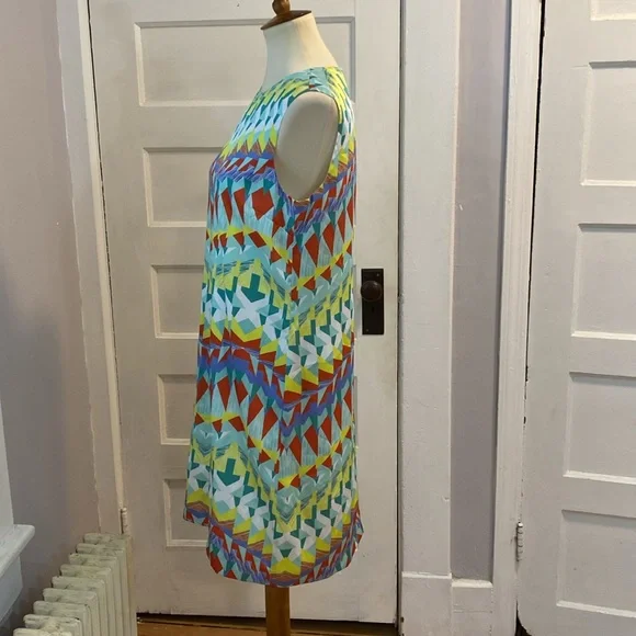 M by Missoni Geometric Print Abstract Sleeveless Shift Dress, Size 8 - Picture 10 of 14